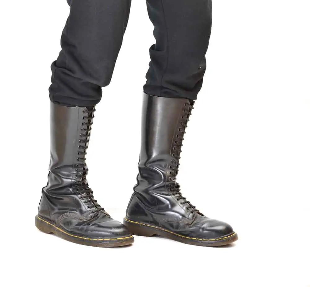 A pair of old and rugged man's jump boots