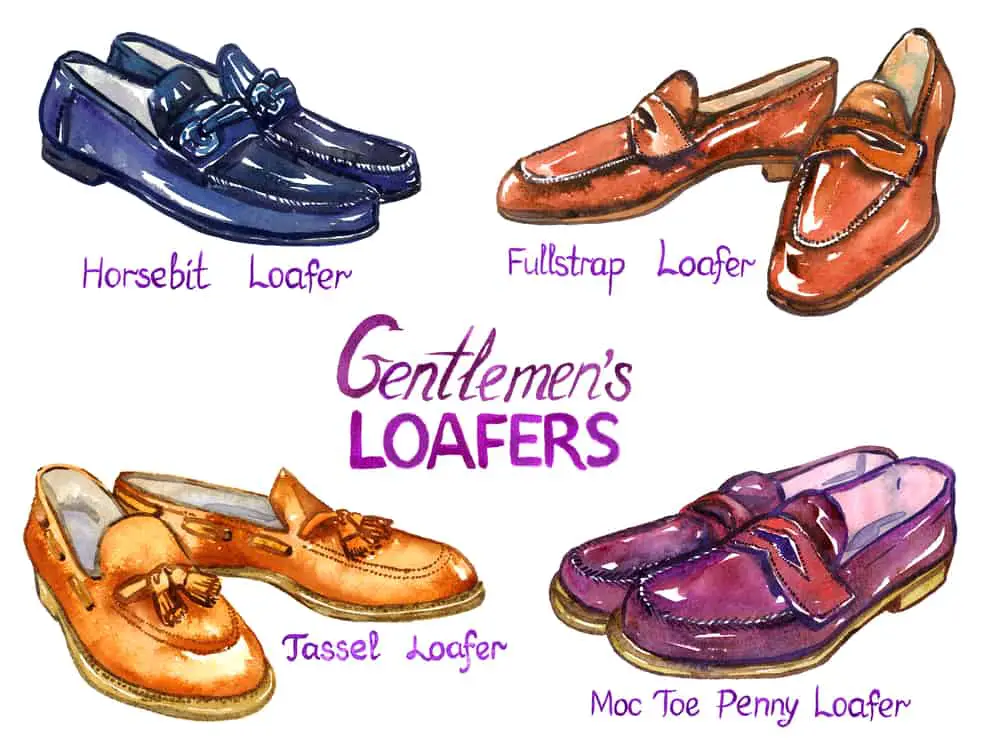 Modern gentlemen`s loafer collection - horsebit, fullstrap, moc toe penny and tassel loafer
