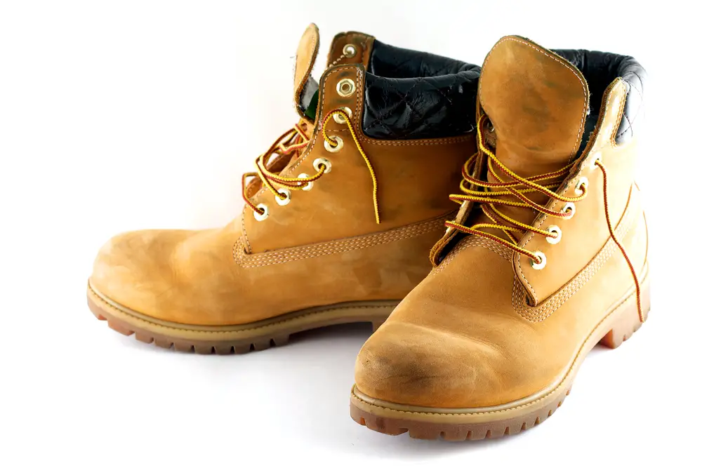 Pair of fashion yellow boots