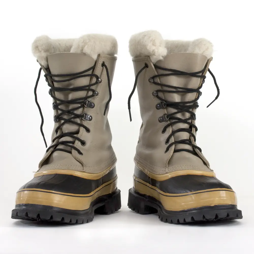 pair of heavy snow boots