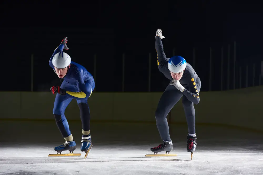 speed skating sport with Ice Skates
