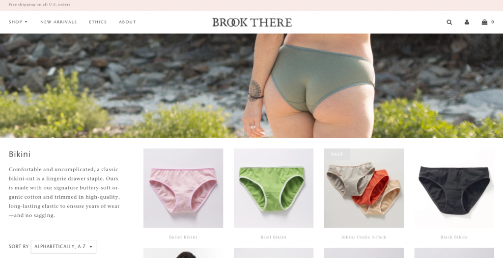 Brook There Organic Lingerie, Cut & Sewn in the USA