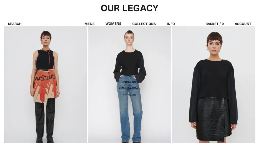 Our Legacy menswear, womenswear, shoes & accessories