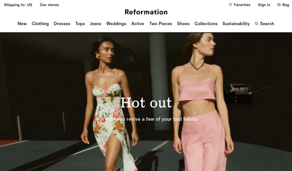 Reformation - Sustainable Women's Clothing and Boho Accessories