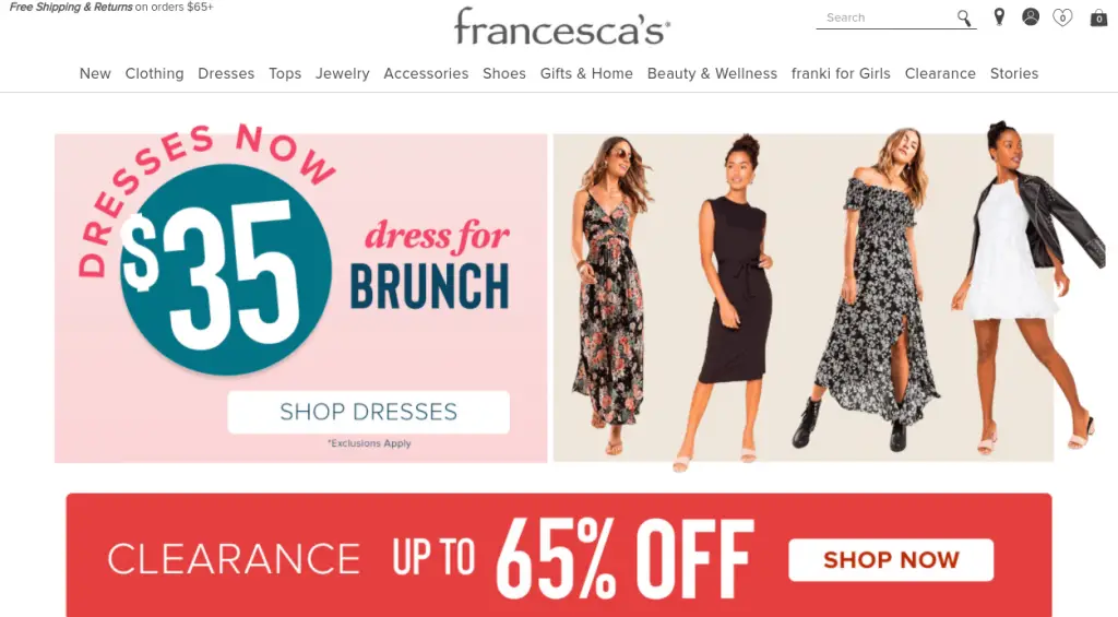 francesca's curated collection of boutique clothing, dresses, sweaters, jewelry, shoes