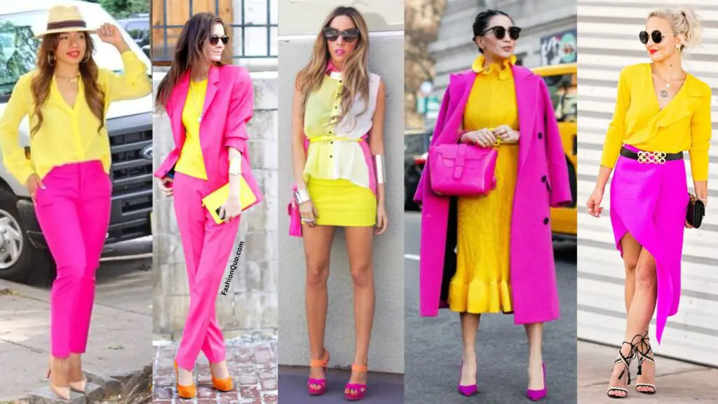 Bright Yellow and Hot Pink Color Clothing Combinations